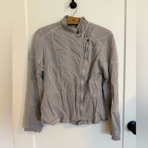 Lucky Brand Grey Canvas Moto Jacket